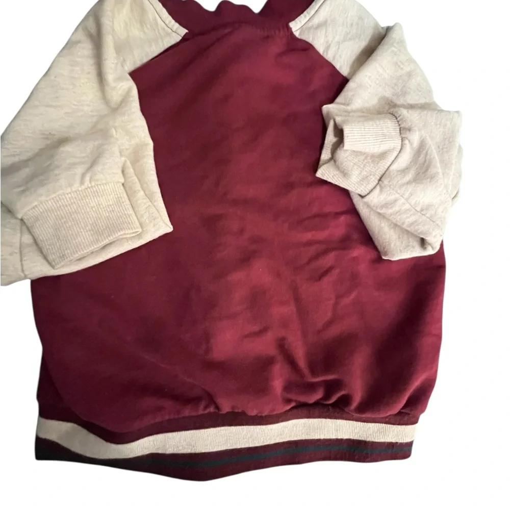 Boys Varsity Full Zip Up Quilted Jacket, Gray and Burgundy, size 3T